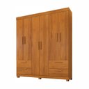 Ver imagem 2 de Guarda-Roupa Casal 6 Portas 4 Gavetas 100% MDF Flórida Yescasa Marrom/Cinamomo