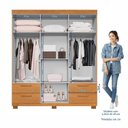 Ver imagem 5 de Guarda-Roupa Casal 6 Portas 4 Gavetas 100% MDF Flórida Yescasa Marrom/Cinamomo