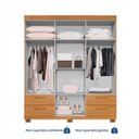 Ver mais imagens de Guarda-Roupa Casal 6 Portas 4 Gavetas 100% MDF Flórida Yescasa Marrom/Cinamomo