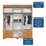 Guarda-roupa Casal 6 Portas 4 Gavetas 100% Mdf Flórida Espresso Móveis - 9