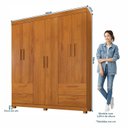 Ver imagem 3 de Guarda-Roupa Casal 6 Portas 4 Gavetas 100% MDF Flórida Yescasa Marrom/Cinamomo