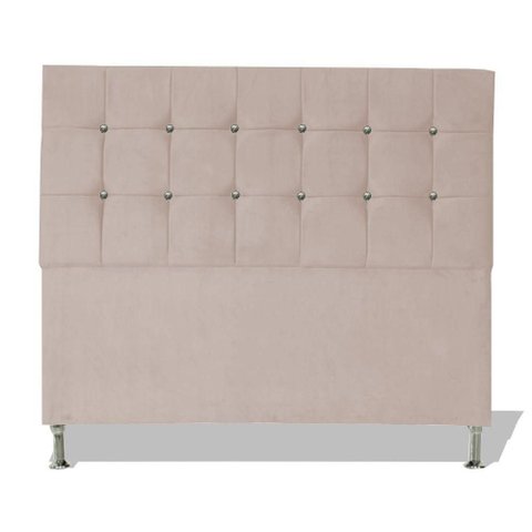 Cabeceira de Cama Box Cristal King 195 Cm Botão Strass Suede Porcelana do Lar Móveis