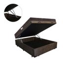 Ver imagem 1 de Cama Box Baú Casal Colchão Molas Ensacadas + Box Suede Marrom Serra Negra 68x138x188