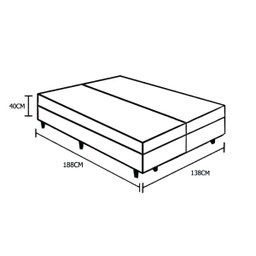 Base Box Baú Bipartido Casal Sintético Branco 40x138x188 Serra Negra - 3