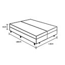 Ver imagem 3 de Base Box Baú Bipartido Casal Sintético Branco 40x138x188 Serra Negra