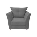 Ver imagem 3 de Kit Namoradeira + 2 Poltronas Decorativa Isis + 1 Puff Retangular Suede Cinza Pés Madeira Mz Decor