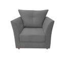 Ver imagem 3 de Kit Namoradeira + 2 Poltronas Decorativa Isis + 1 Puff Retangular Suede Cinza Pés Madeira Mz Decor