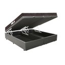 Ver imagem 1 de Cama Box Baú King Colchão Top Line Mola Bonnel + Box Bipartido Sintético Cinza Serra Negra 63x193x20