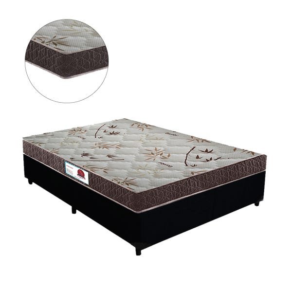 Cama Box Casal Colchão Top Line Mola Bonnel + Box Suede Preto Serra Negra 63x138x188 - 2