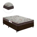 Ver imagem 2 de Cama Box Casal Colchão Top Line Mola Bonnel + Box Suede Marrom Serra Negra 63x138x188