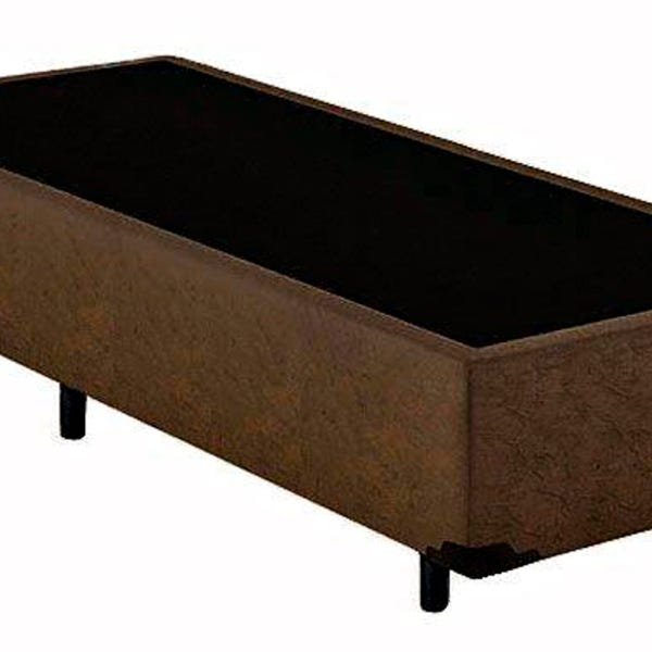 Base Box Solteiro Suede Marrom 38x88x188 Serra Negra - 2