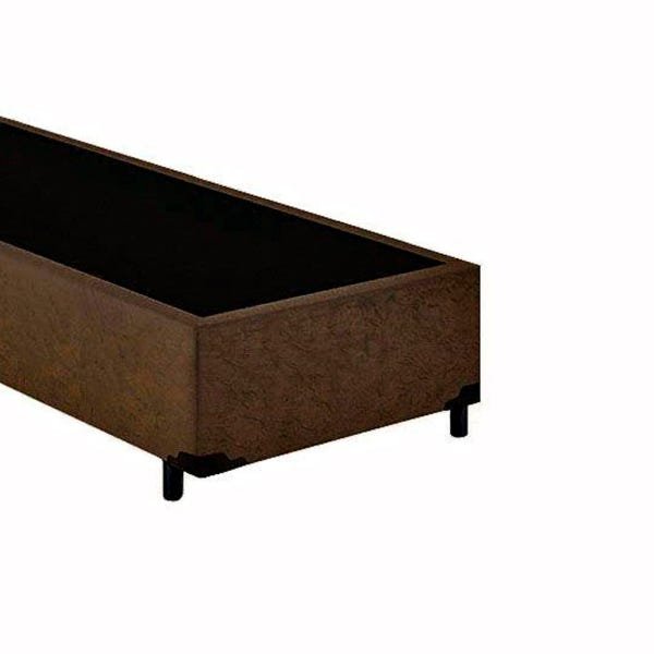 Base Box Solteiro Suede Marrom 38x88x188 Serra Negra - 3