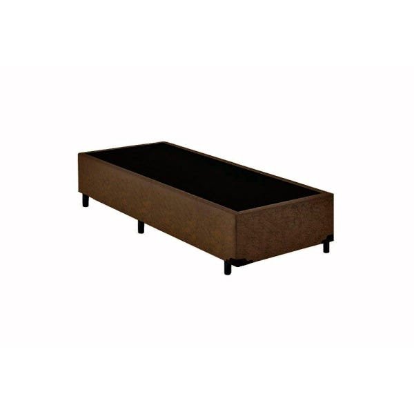 Base Box Solteiro Suede Marrom 38x88x188 Serra Negra