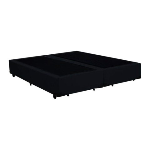 Base Box Bipartido Casal Suede Preto 38x138x188 Serra Negra