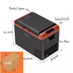 Geladeira Portátil Automotiva 40L Caixa Térmica Elétrica - 4