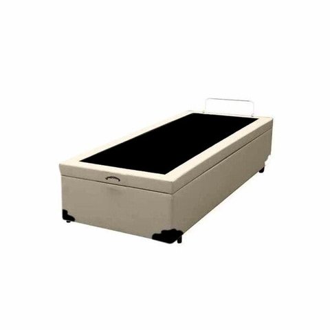 Base Box Baú Solteiro Sintético Bege 41x88x188 Serra Negra