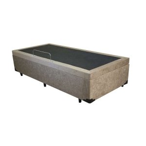 Base Box Baú Solteiro Suede Bege 40x88x188 Serra Negra