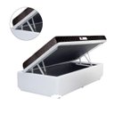 Ver imagem 1 de Cama Box Baú Solteiro Colchão Molas Ensacadas + Box Sintético Branco Serra Negra 68x88x188