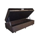 Ver imagem 2 de Cama Box Baú Solteiro Colchão Espuma D45 Bordado + Box Suede Marrom Serra Negra 62x88x188