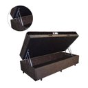 Ver imagem 1 de Cama Box Baú Solteiro Colchão Espuma D45 Bordado + Box Suede Marrom Serra Negra 62x88x188