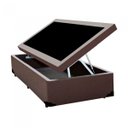 Ver imagem 4 de Cama Box Baú Solteiro Colchão Espuma D45 Bordado + Box Sintético Marrom Serra Negra 67x88x188