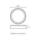 Ver imagem 5 de Plafon LED Arbos Redondo 38cm 30W Bivolt Tcc Ajustável - Preto