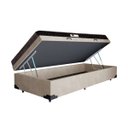 Ver imagem 2 de Cama Box Baú Solteiro Colchão Espuma D33 + Box Suede Bege Serra Negra 56x88x188