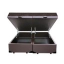 Ver imagem 1 de Cama Box Baú Queen Colchão Top Line Mola Bonnel + Box Bipartido Sintético Marrom Serra Negra 63x158x