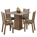 Ver imagem 2 de Conjunto Sala de Jantar Mesa Tampo de Madeira 4 Cadeiras Rustic/crema/bege Marrom Alana Madesa