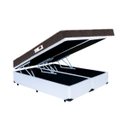 Ver imagem 1 de Cama Box Baú Queen Colchão Espuma D45 Bordado + Box Bipartido Sintético Branco Serra Negra 67x158x19