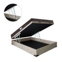Ver imagem 2 de Cama Box Baú Casal Colchão Top Line Mola Bonnel + Box Suede Bege Serra Negra 63x138x188