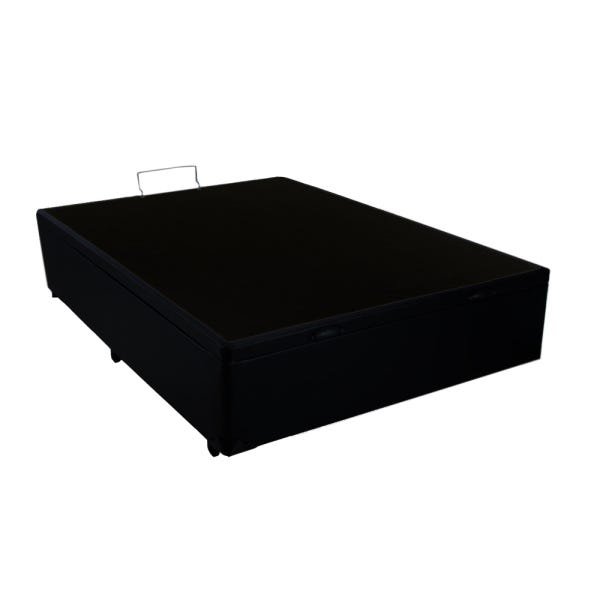 Cama Box Baú Casal Colchão Top Line Mola Bonnel + Box Sintético Preto Serra Negra 63x138x188 - 4