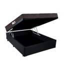 Ver imagem 1 de Cama Box Baú Casal Colchão Top Line Mola Bonnel + Box Sintético Preto Serra Negra 63x138x188