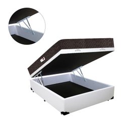 Cama Box Baú Casal Colchão Top Line Mola Bonnel + Box Sintético Branco Serra Negra 63x138x188 - 2