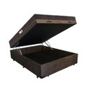 Ver imagem 2 de Cama Box Baú Casal Colchão Espuma D33 + Box Suede Marrom Serra Negra 56x138x188