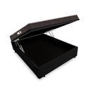 Ver imagem 1 de Cama Box Baú Casal Colchão Classic Mola Ensacada + Box Suede Preto Serra Negra 67x138x188