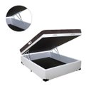 Ver imagem 2 de Cama Box Baú Casal Colchão Classic Mola Ensacada + Box Sintético Branco Serra Negra 67x138x188