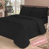 Kit Casal Queen Edredom + Lençol 06 pçs Aconchego Dupla Face Preto Cotex - 2