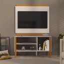 Ver imagem 4 de Rack com Painel para Tv até 40 Polegadas Fit 90cm Vianossa Branco e Cedro
