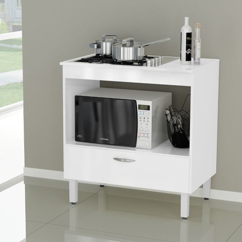 Balcão Cozinha Fogão para Cooktop Florida 1 Porta:branco