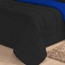 Kit Edredom Elegance Casal Queen + Jogo de Lençol 06 pçs Aconchego Dupla Face Preto e Azul Cotex - 4