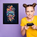 Ver imagem 1 de Quadro Quarto Adolescente Menina Gamer 45x34cm - com Vidro:moldura Branca