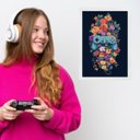 Ver imagem 2 de Quadro Quarto Adolescente Menina Gamer 45x34cm - com Vidro:moldura Branca