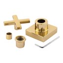 Ver imagem 4 de Kit 4 Acabamento para Registro Banheiro Cruzeta Quadrado Dourado Brilhante Chuveiro Padrão Deca