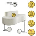 Ver imagem 2 de Sofá Curvo 3 Lugares Orgânico Loom Bouclê 1,80m Sala Balaqui Cor:bege