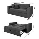 Ver imagem 3 de Sofá Cama Reclinável Retrátil Austin Pompeia Chumbo com Porta Copos