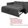 Sofá Cama Reclinável Retrátil Austin Pompeia Chumbo com Porta Copos - 2