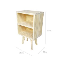 Mesa de Cabeceira Jaraguá 62x35x26 em Madeira de Pinus - Natural - 5