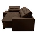 Ver imagem 3 de Sofá de Canto Retrátil e Reclinável com Molas 3,00x2,00 Esq Virginia Suede Marrom Adonai