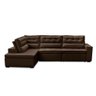 Sofá de Canto Retrátil e Reclinável com Molas 3,00x2,00 Esq Virginia Suede Marrom Adonai - 2
